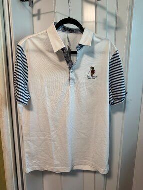 0MASS THREE BUTTON SHIRT O.MS POLO CLUB LOGO SZ MED NWT